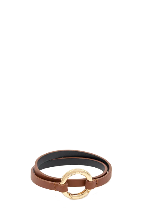 Bracelet - Cuir Cognac et Doré