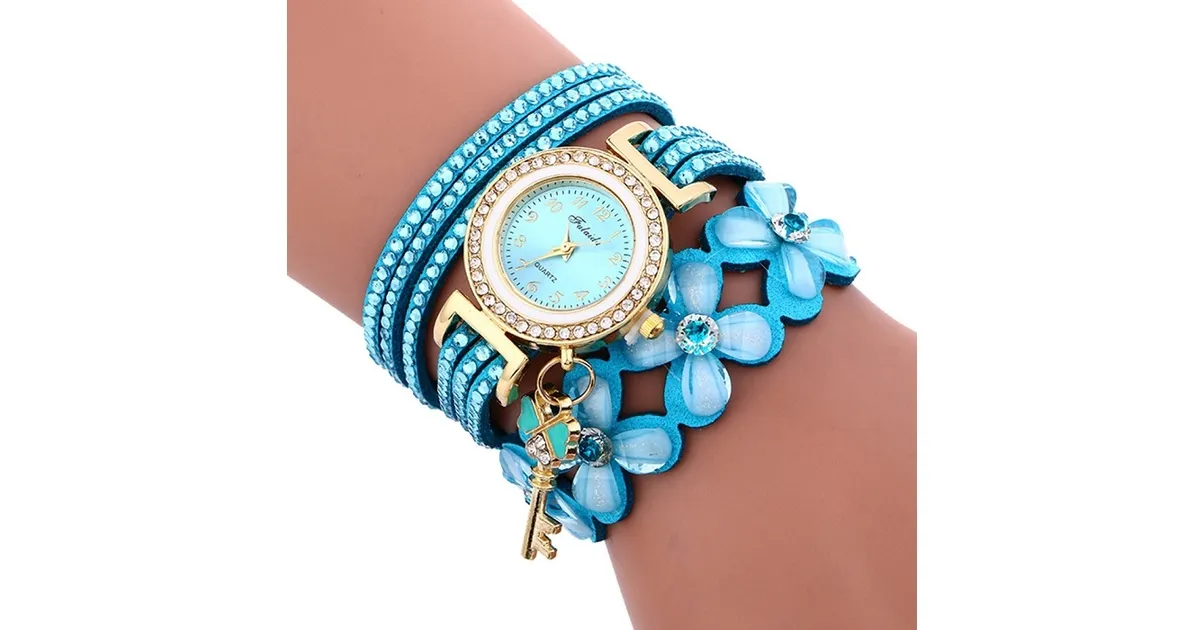 Montre femme Bracelet Floral turquoise