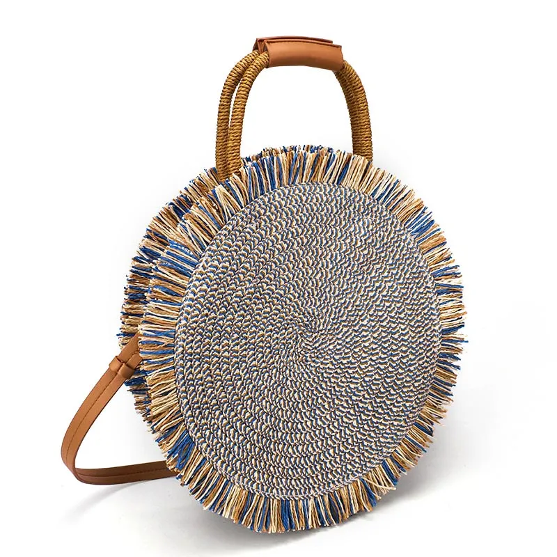 Sac en Paille Rond Bandoulière orné de Franges - Shine Boutique