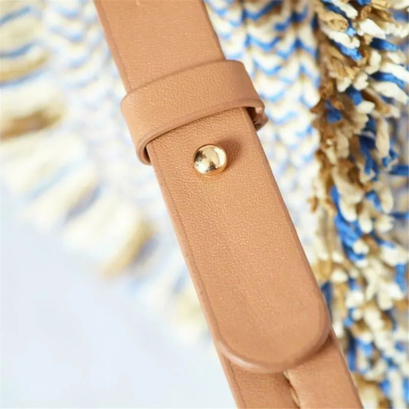 Sac en Paille Rond Bandoulière orné de Franges - Shine Boutique