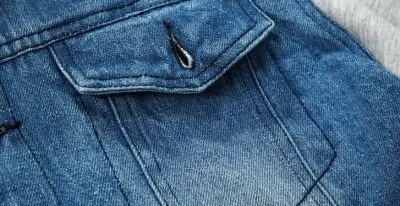 Veste en jeans pour homme avec capuche et manches en coton